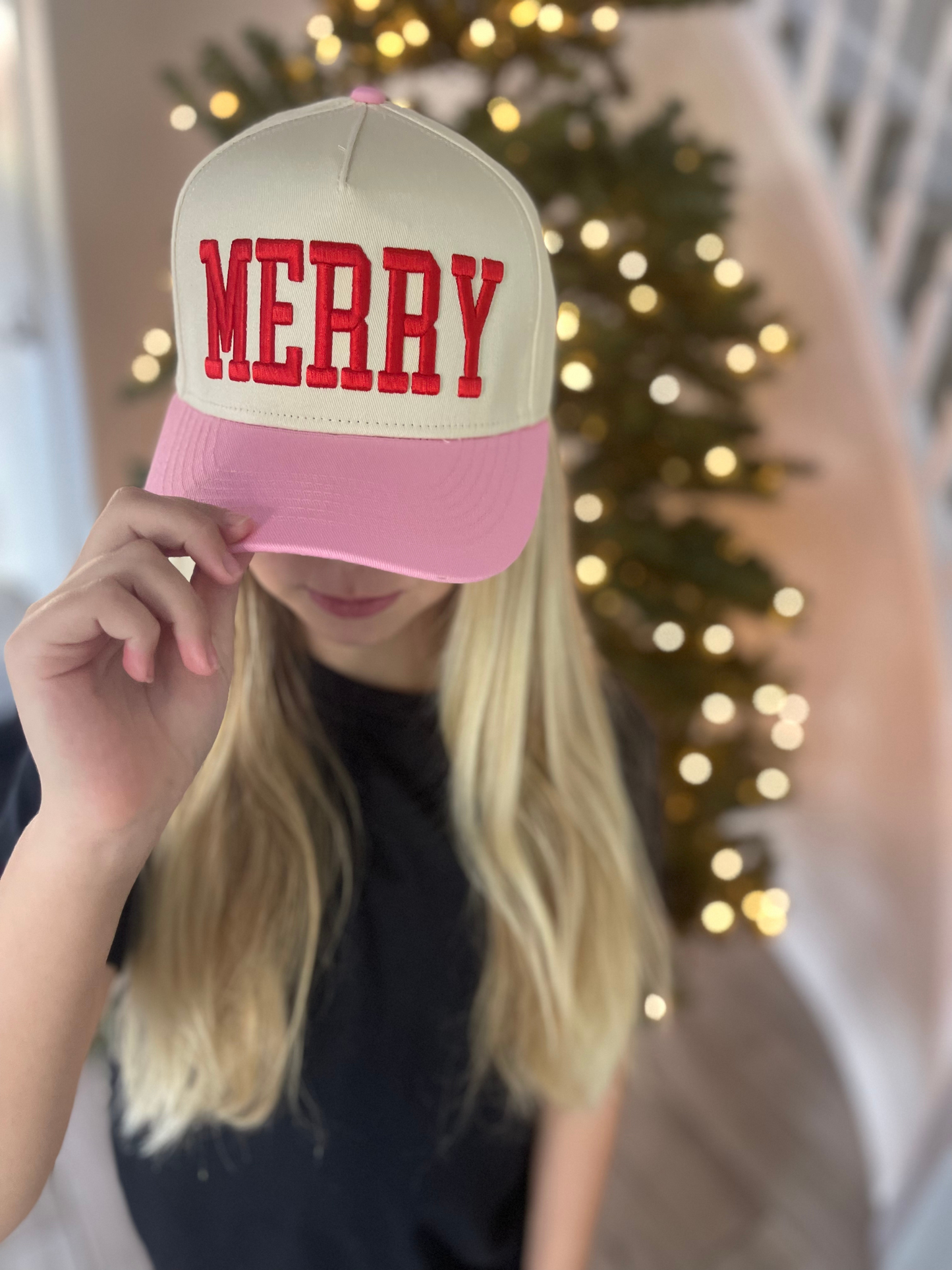 "MERRY" Embroidered Trucker Hat