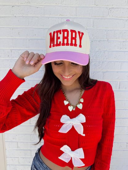 "MERRY" Embroidered Trucker Hat